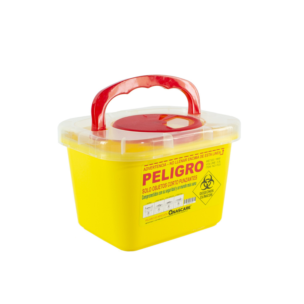 Caja Eliminación Material Cortopunzante 3 Litros